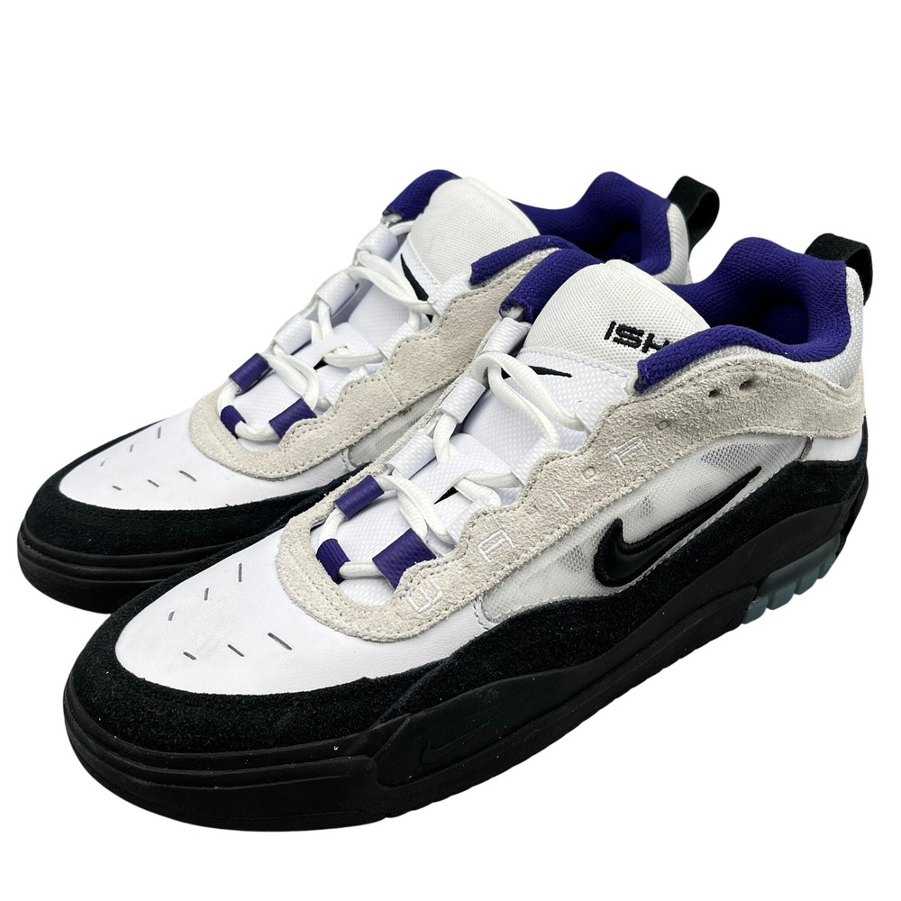 Nike SB Ishod Wair Air Max Skate Shoes Men 9 White Purple Black FB2393-104